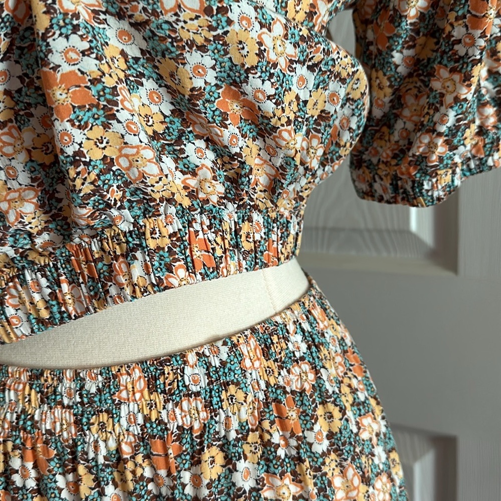 Rhythm 70s Floral 2 Piece Skirt/Top Set US S/AUS 6 - Picture 9 of 16